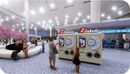 Premium phone case printer kiosk for travelers in airport duty-free zones