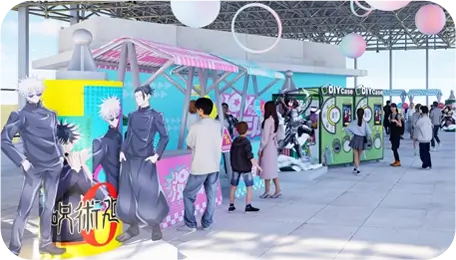 Pop-culture themed phone case vending machine at Comic Con event